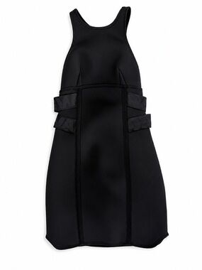 Black Racerback Mini Dress with Side Strap Detail
